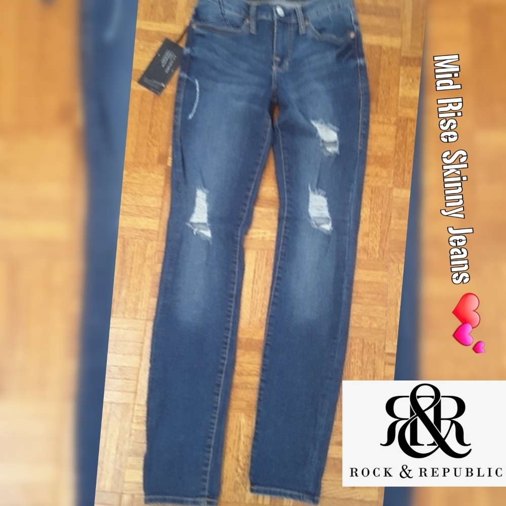 Jeans ROCK & REPUBLIC Skinny ripped ❤ FIRM ❤ NEW